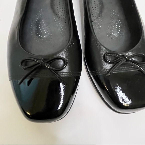 SAS Coco Tripad Comfort Women's Black Leather Patent Bow Slip On Flats Size 8 W - Picture 3 of 15